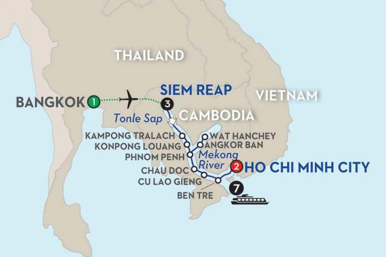 Bangkok Siem Reap Fascinating Vietnam, Cambodia & the Mekong River with Bangkok - Southbound Trip