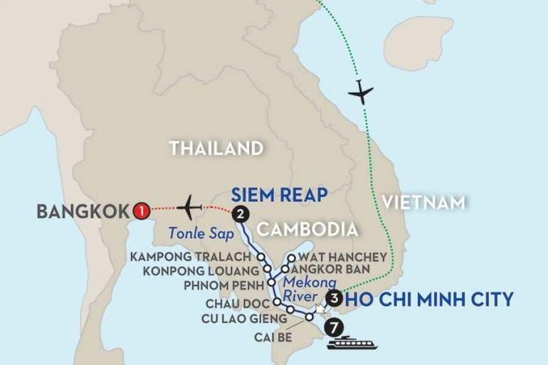 Bangkok Cai Be Fascinating Vietnam, Cambodia & the Mekong River with Hanoi & Ha Long Bay & Bangkok - Northbound Trip