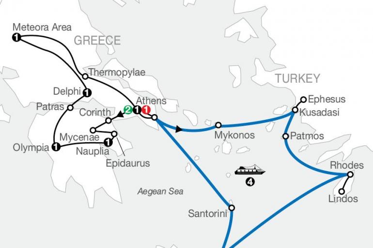 Athens Corinth Classical Greece with Iconic Aegean 4-Night Cruise Trip