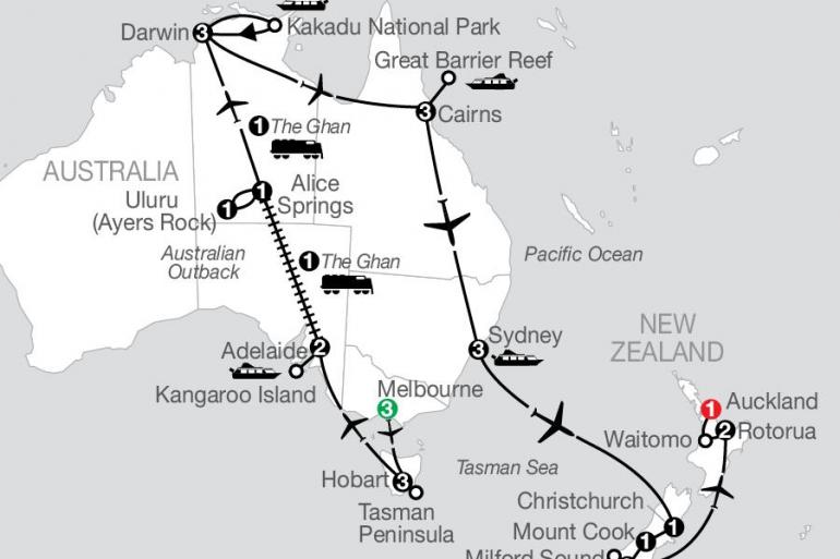 Ultimate South Pacific with the Legendary Ghan Train & Southern Lights Special Departure tour