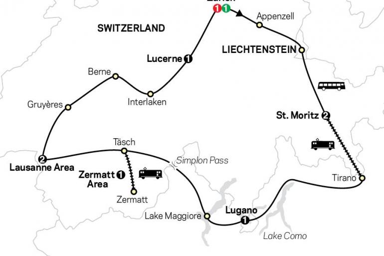 Appenzell Lake Como Grand Tour of Switzerland Trip