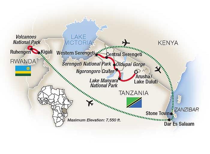 Arusha Kigali Mountain Gorilla Safari: Tanzania, Zanzibar & Rwanda 2020 Trip