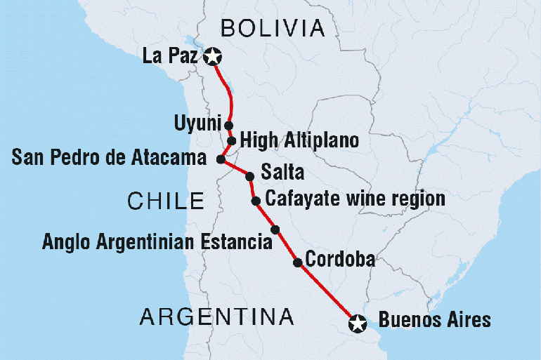 Colon Córdoba La Paz to Buenos Aires Trip