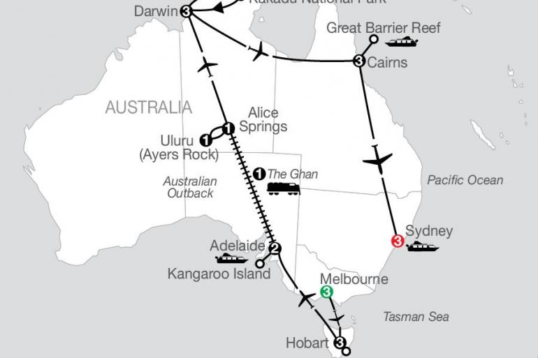 Spectacular Australia with the Historic Ghan Train & Southern Lights Special Departure tour
