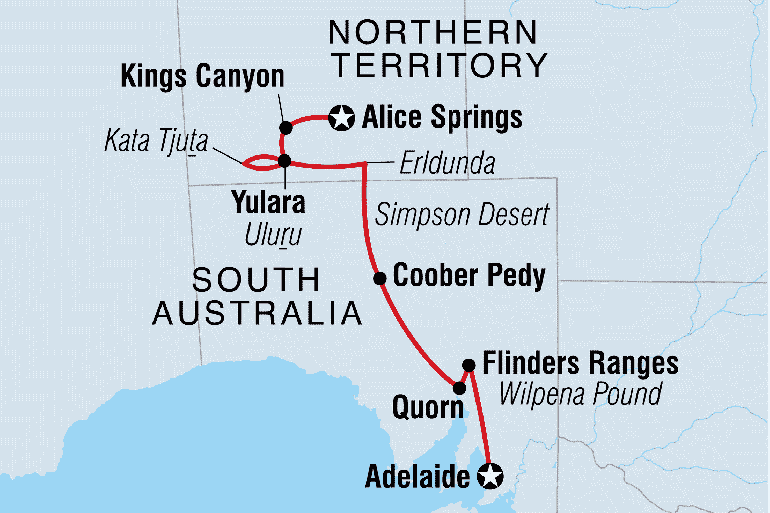 Cultural Culture Adelaide to Alice Springs Overland package