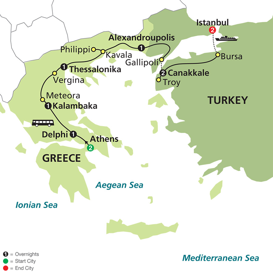 Athens Delphi Highlights of Greece & Turkey Trip