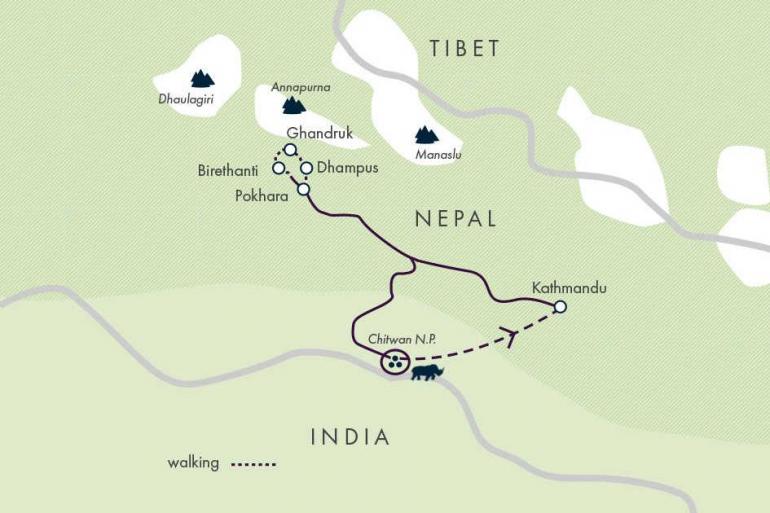 Nature & Wildlife Hiking Annapurna Trails & Chitwan - Premium Adventure package