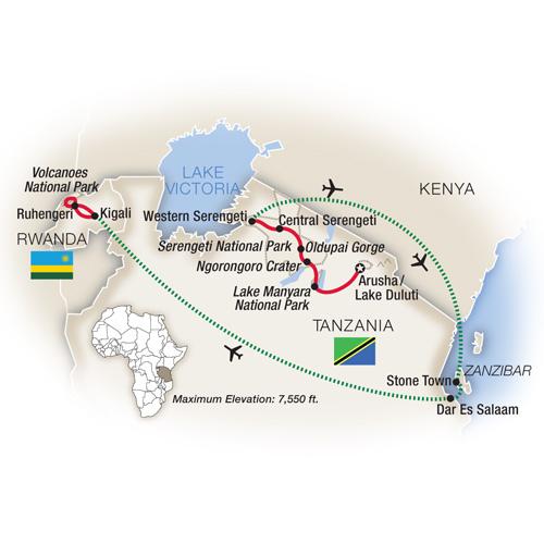 Mountain Gorilla Safari: Tanzania, Zanzibar & Rwanda 2019 tour