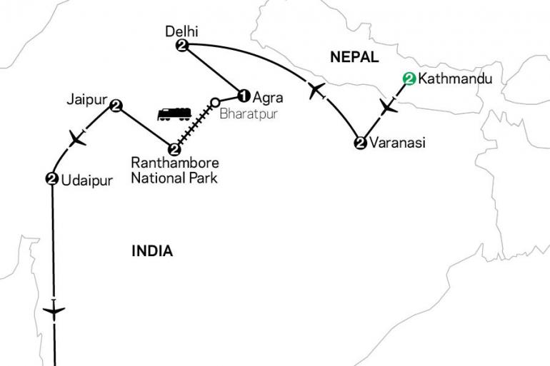 India: Land of the Taj & Tigers with Kathmandu, Varanasi, Udaipur & Mumbai tour