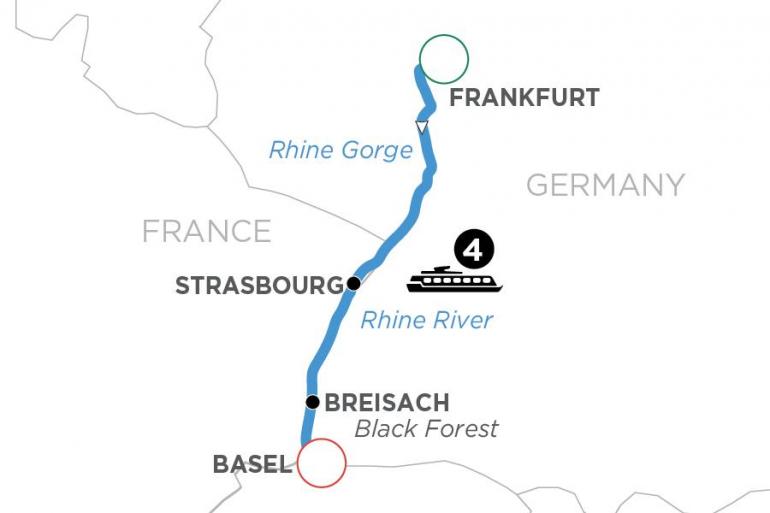 rhine river cruise map