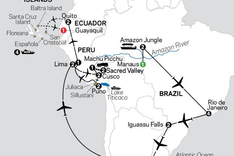 Buenos Aires Cusco Ultimate South America with Brazil's Amazon & Galapagos Cruise Trip