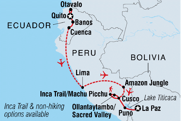 Cusco Inca Trail Epic Ecuador, Peru & Bolivia  Trip