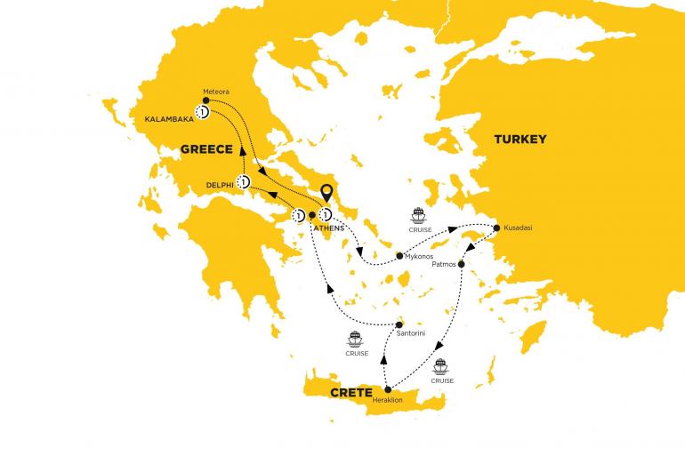 Cultural Culture Highlights of Greece with 3 Day Cruise (Moderate C, Athens, Athens, 3 Days) package