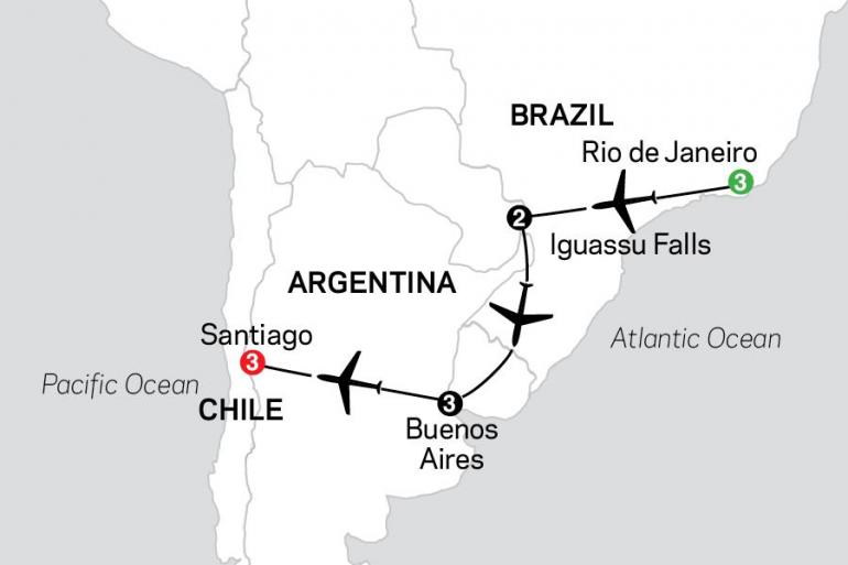 Buenos Aires Santiago Brazil, Argentina & Chile Unveiled Trip
