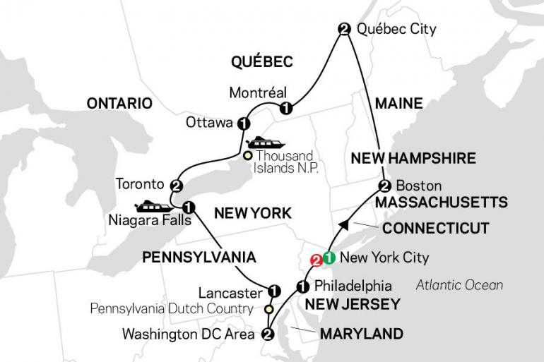 Boston Montreal Eastern US & Canada Grand Vacation with Extended Stay in New York City Trip