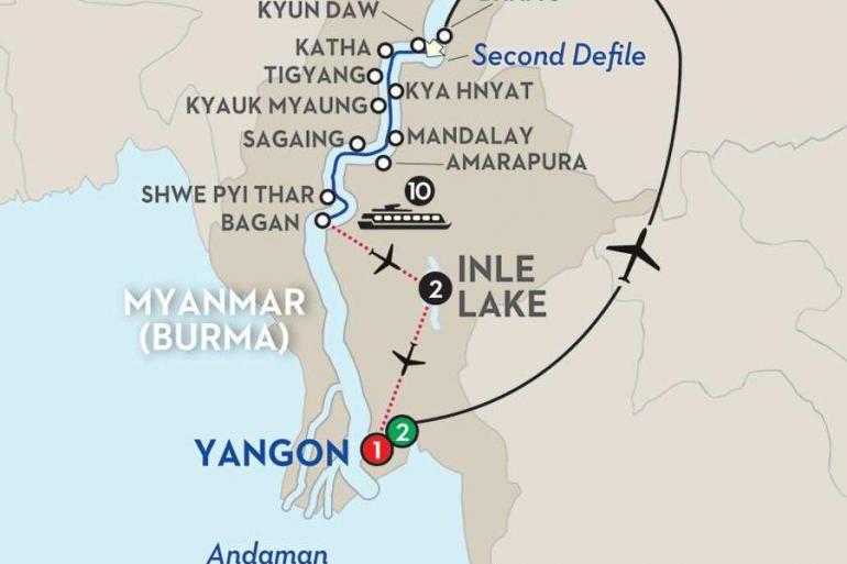 Andaman Sea Bagan Golden Myanmar & the Alluring Irrawaddy with Inle Lake - Southbound Trip