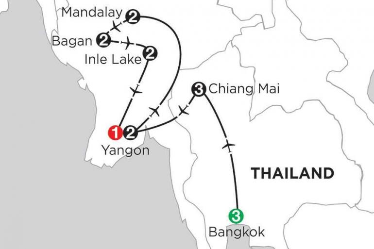 Bagan Bangkok Mingalabar Myanmar with Bangkok & Chiang Mai Trip
