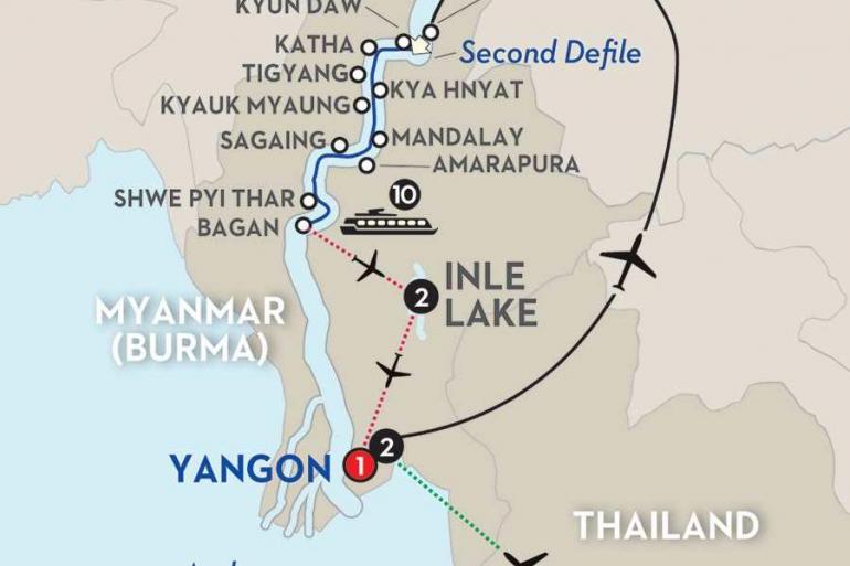 Andaman Sea Bagan Golden Myanmar & the Alluring Irrawaddy with Bangkok & Inle Lake - Southbound Trip