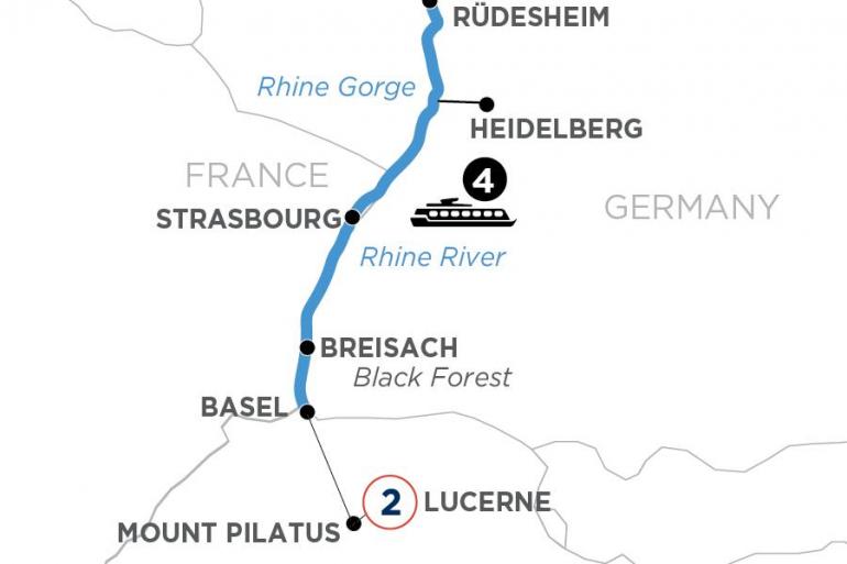 The Best of the Rhine with 2 Nights in Frankfurt and 2 Nights in Lucerne tour