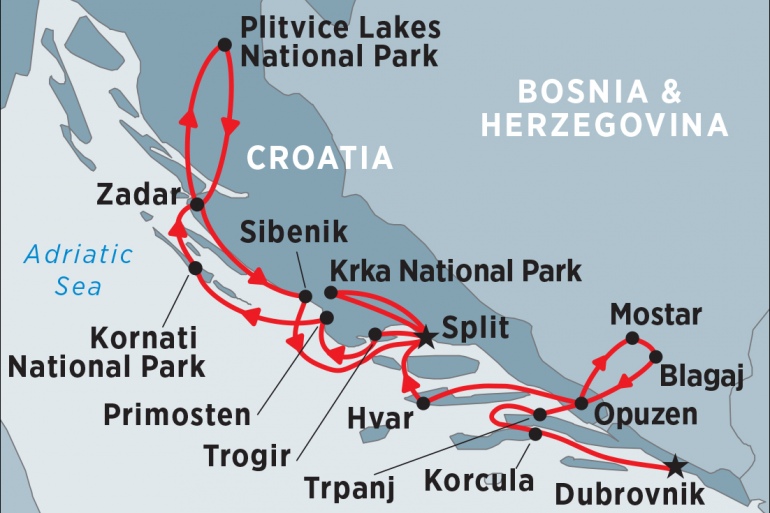 Sibenik Split Cruise Croatia: Dubrovnik to Split via Zadar Trip