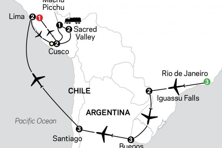 Buenos Aires Cusco Brazil, Argentina & Chile Unveiled with Peru Trip