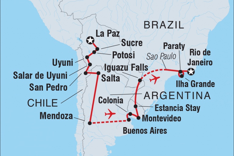 La Paz Mendoza Bolivia to Brazil Explorer Trip