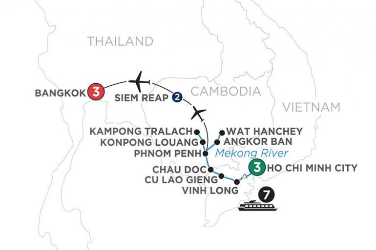 Bangkok Cai Be Fascinating Vietnam, Cambodia & the Mekong River with Bangkok (Northbound) Trip