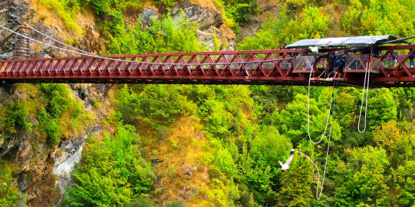 Bungee Jumping bridge in New Zealand G Adventures tour