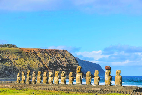 Statues on Easter Island off Chilean coast