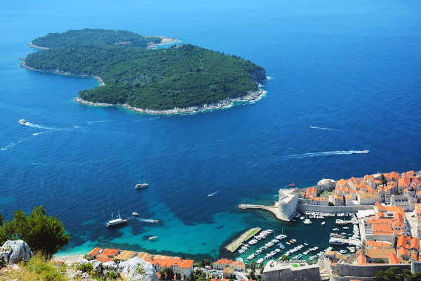 Lokrum Island off the coast of Dubrovnik in Croatia