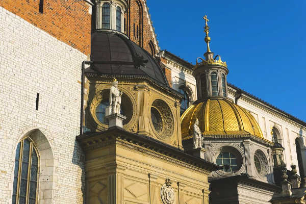 Close up of Wawel cathedral dome in Poland