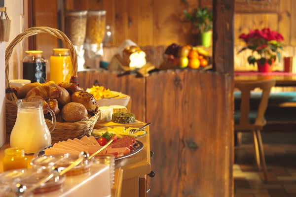 breakfast buffet spread at hotel