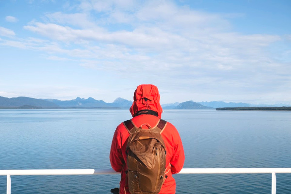 Person on a cruise in Alaska