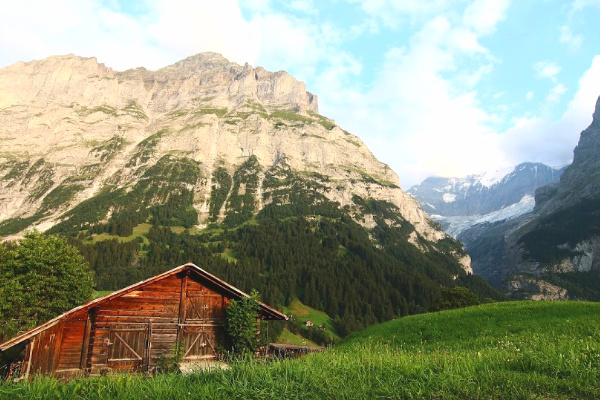 Switzerland hike rest stop