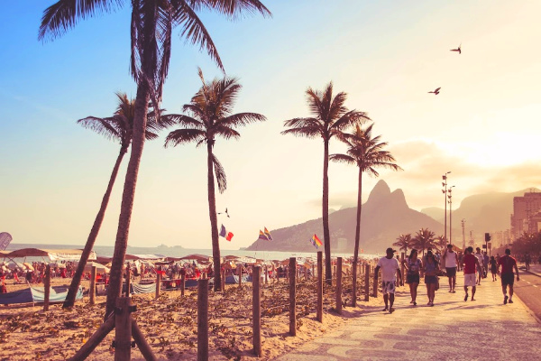 Rio beach and sunset