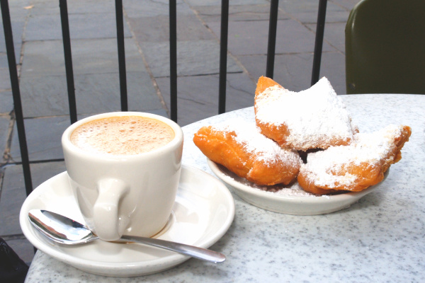 Beignets and coffee in New Orleans