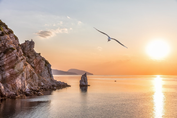 Sunset on the black sea Crimea