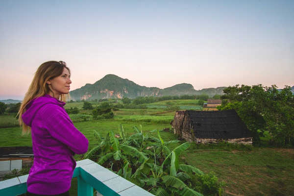 Young woman in Cuba traveling solo