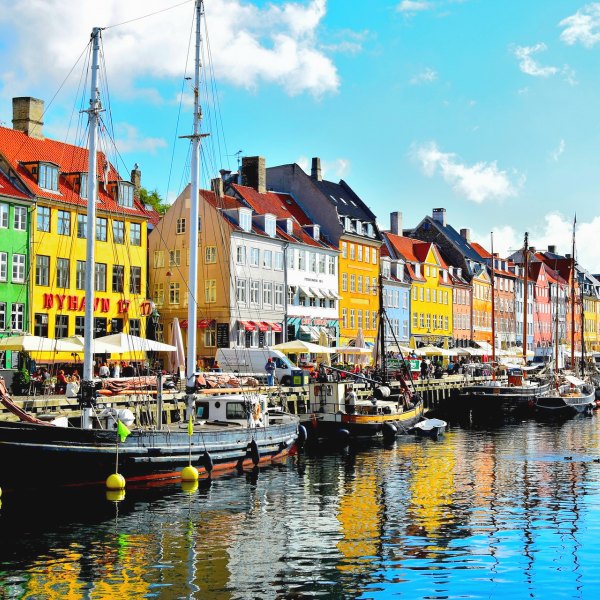 Denmark canals and colorful houses