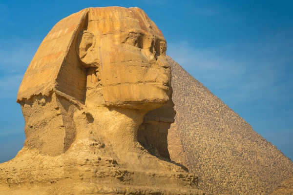 Sphinx in Egypt on sunny day