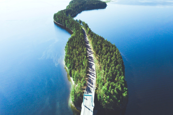 Highway over water in Finland