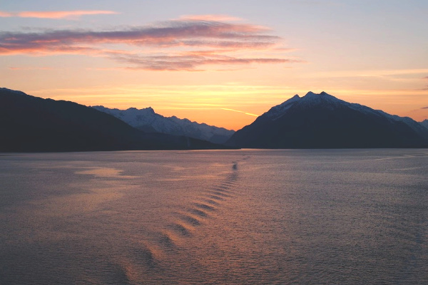 Sunset in summer in Alaska