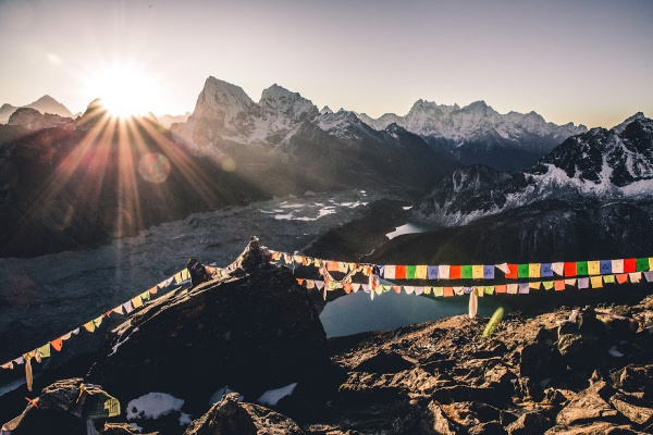 Nepal colorful flags 