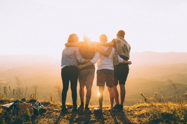 Group of friends enjoying travel together