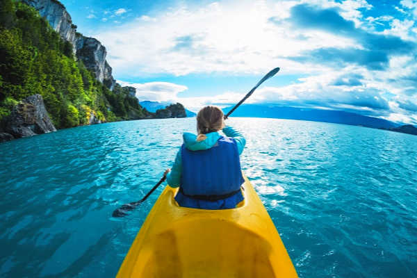 Kayaker traveling