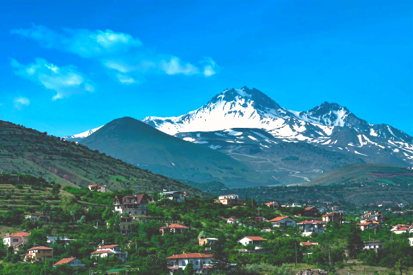 Turkey mountains with snow