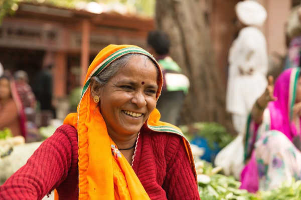 Local Indian woman in small village