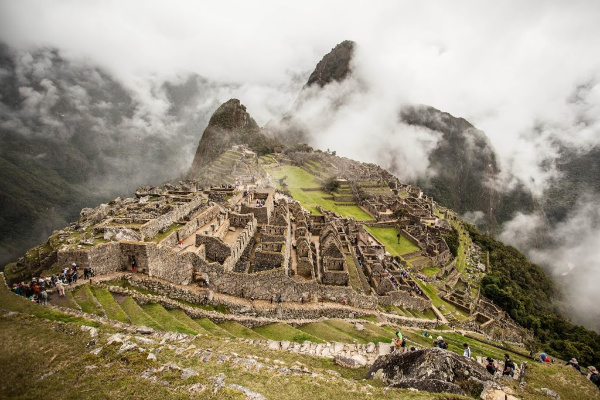 Macchu Picchu covered with clouds 