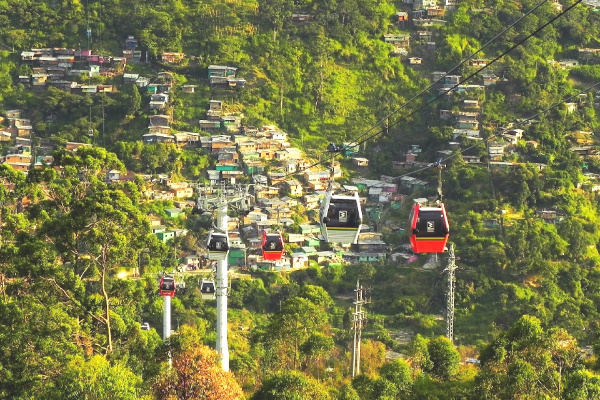 Cable cars in Medellin Colombia
