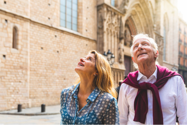 Older couple exploring Europe